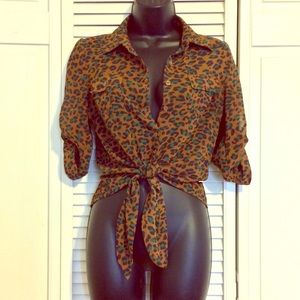 cheetah print blouse